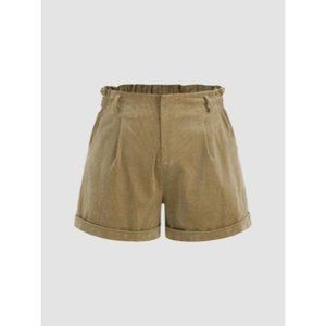 NWT CIDER Paper Bag Shorts Tan Corduroy Size XL